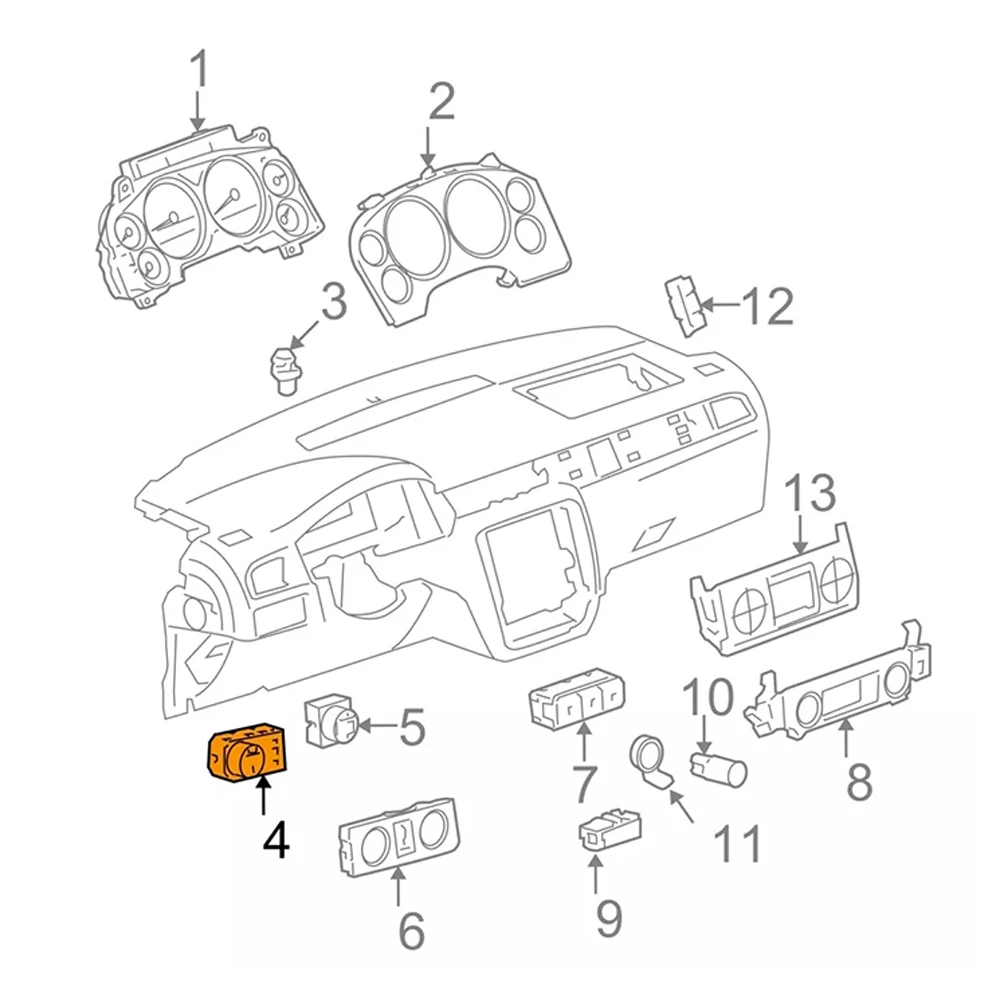 Na lata 2007-2013 Chevrolet Avalanche Silverado Suburban Tahoe GMC Sierra Yukon reflektor włącznik świateł przeciwmgłowych 15096895 25858705