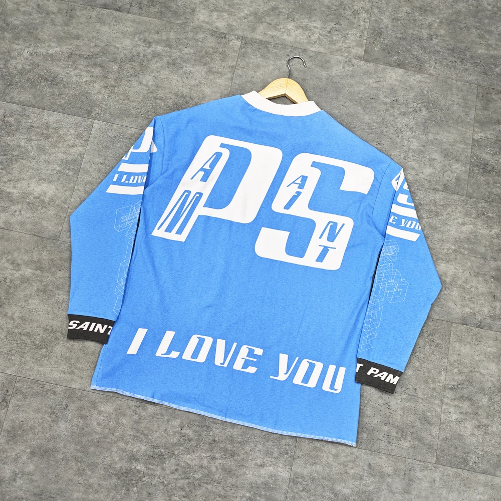 Yao Fashion Saint OF Michael Oversize Casual Vintage Luxury Brand Autumn Cotton Tops Tee Long Sleeve