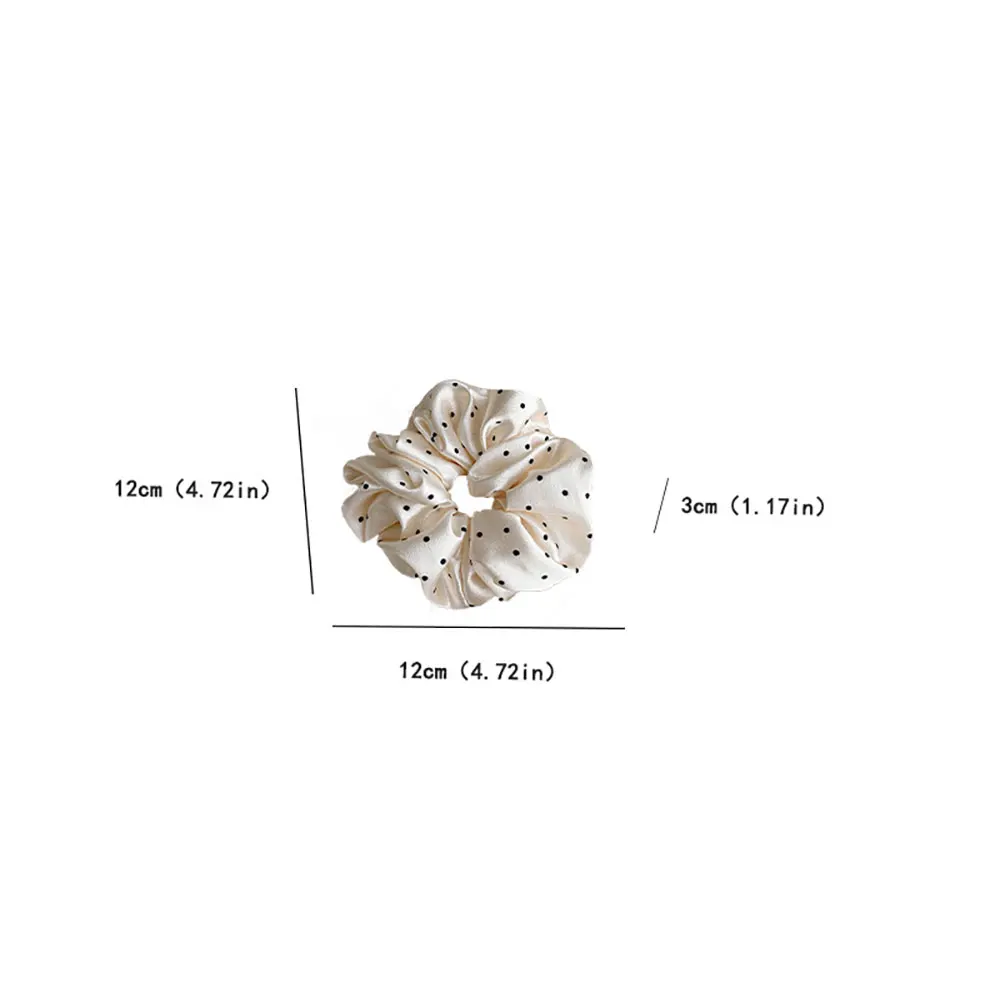1Pcs Silk Scrunchies For Hair Simulation Silk Polka Dot Large Intestine Hair Ring Gentle Retro Head Rope Hair Ring Hair Accessor image 6
