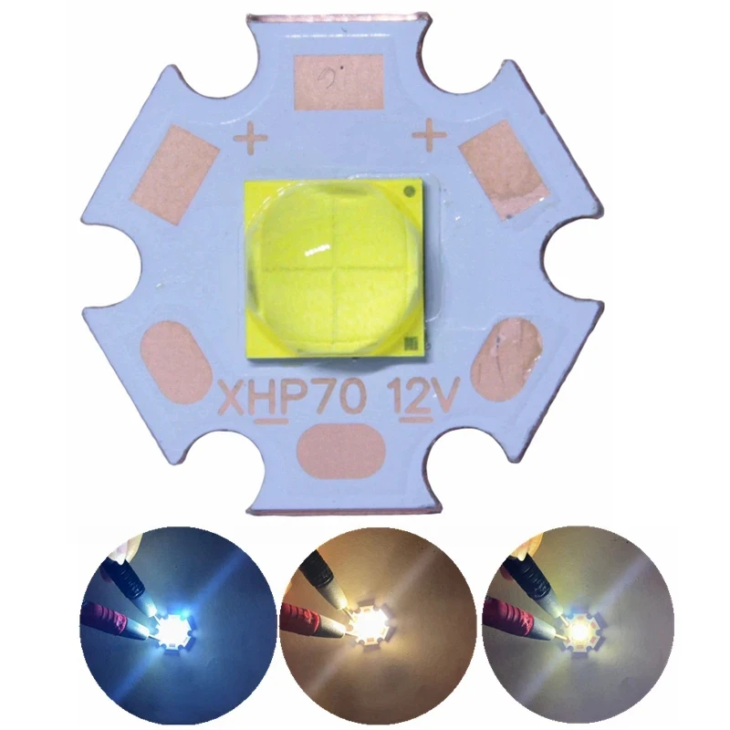 Originale XHP50 XHP50.2 XHP70 XHP70.2 2a generazione bianco freddo neutro bianco caldo LED emettitore 6V 12V con PCB in rame da 20mm