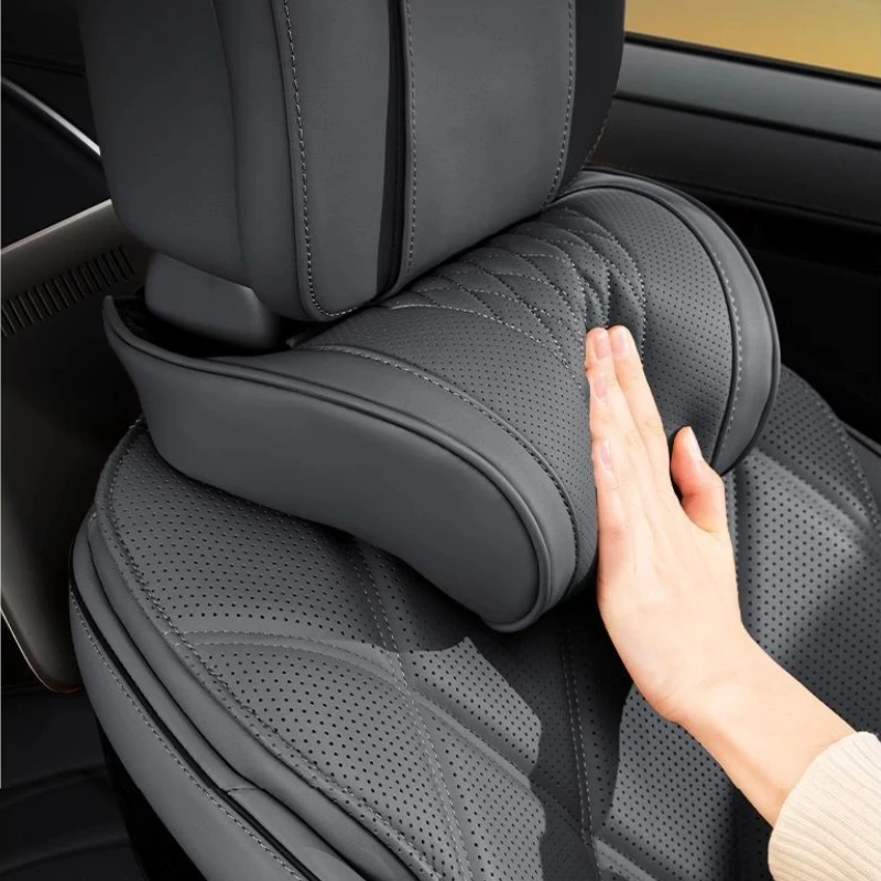 Luxurious Memory Foam Car Headrest Cushion , Comes with A Leather Cover, Soft Breathable and Comfortable Car Seat Neck Pillow