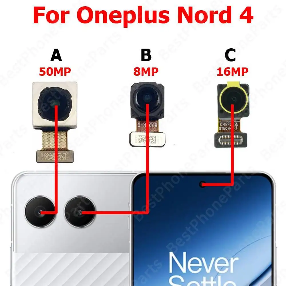 Rear Front Camera For Oneplus 1+ Nord 4 One plus Nord4 5G Backside Facing Frontal Selfie Back Camera Module Mobile Phone Parts