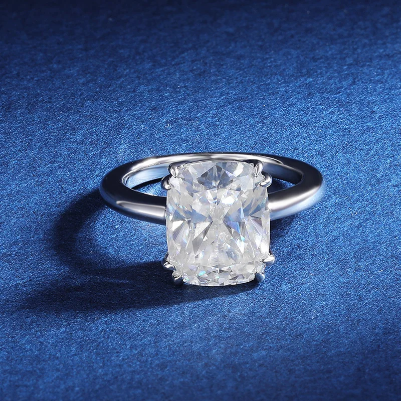 Imagem -03 - Tbcyd-anéis Moissanite para Mulheres Anéis de Noivado Aliança de Casamento Jóias Solitaire Atacado Cor d Corte Almofada S925 Prata 4ct