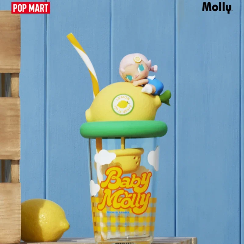 POPMART طفل مولي الفاكهة الملونة المعطرة أكواب مياه سلسلة صندوق أعمى صندوق غامض تخمين حقيبة اللعب دمية لطيف أنيمي الشكل هدية