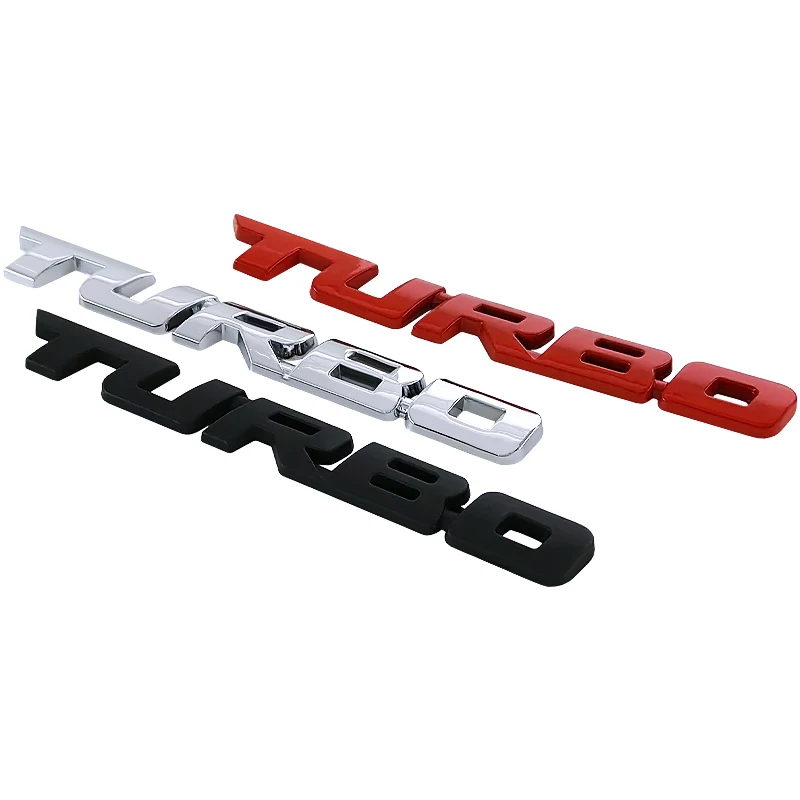 3d Metal Adhesive Turbo Logo Motorcycle sticker Car Fender Trunk Decal Badge Turbo Emblem Exterior Decorations Accessories