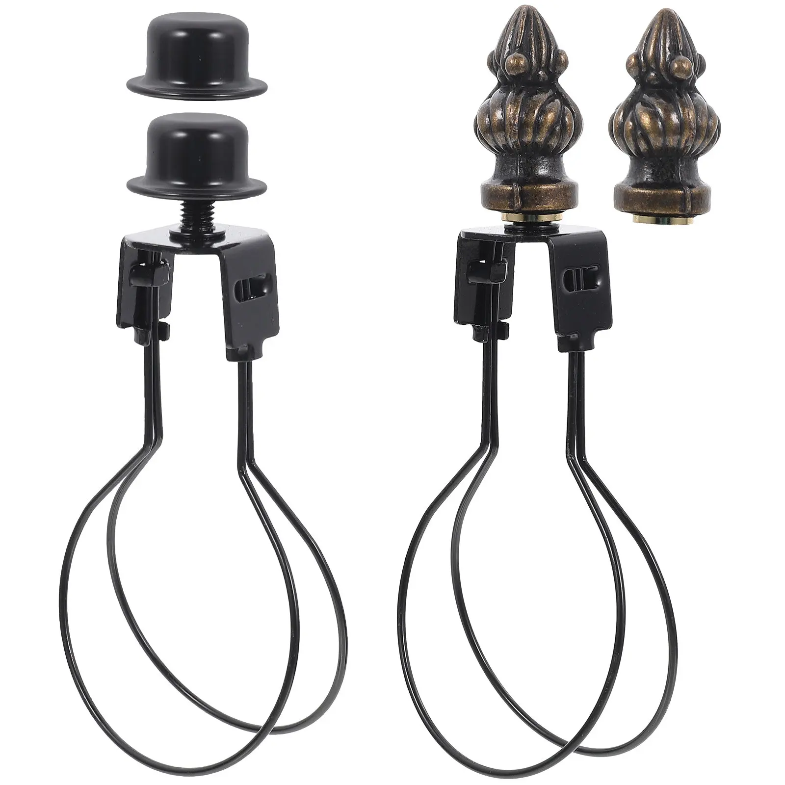 

2 комплекта прочных адаптеров-зажимов для лампочек из сплава, практичные держатели для абажуров, аксессуары для ламп своими руками для стола, прикроватной тумбочки