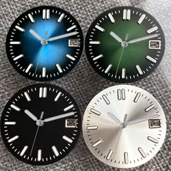 Silver Blue Black Watch Dial Face Sterile 29mm for NH35 NH36 Movement Green Luminous Hand Set for Dive Men Watch