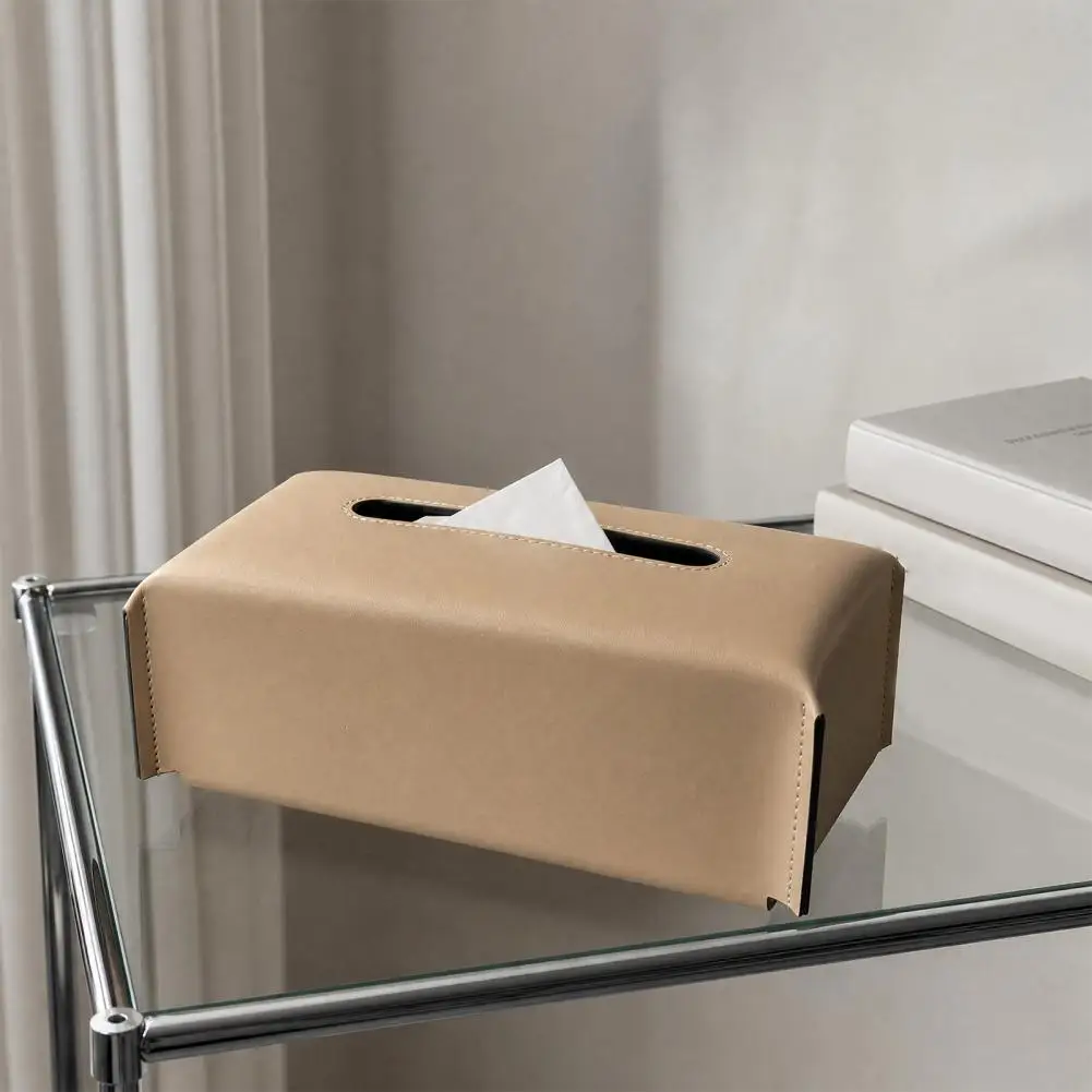 Car Armrest Tissue Box Dual Use Tissue Holder Durable Pu Leather Tissue Box Waterproof Minimalist Design Case Smooth for Car