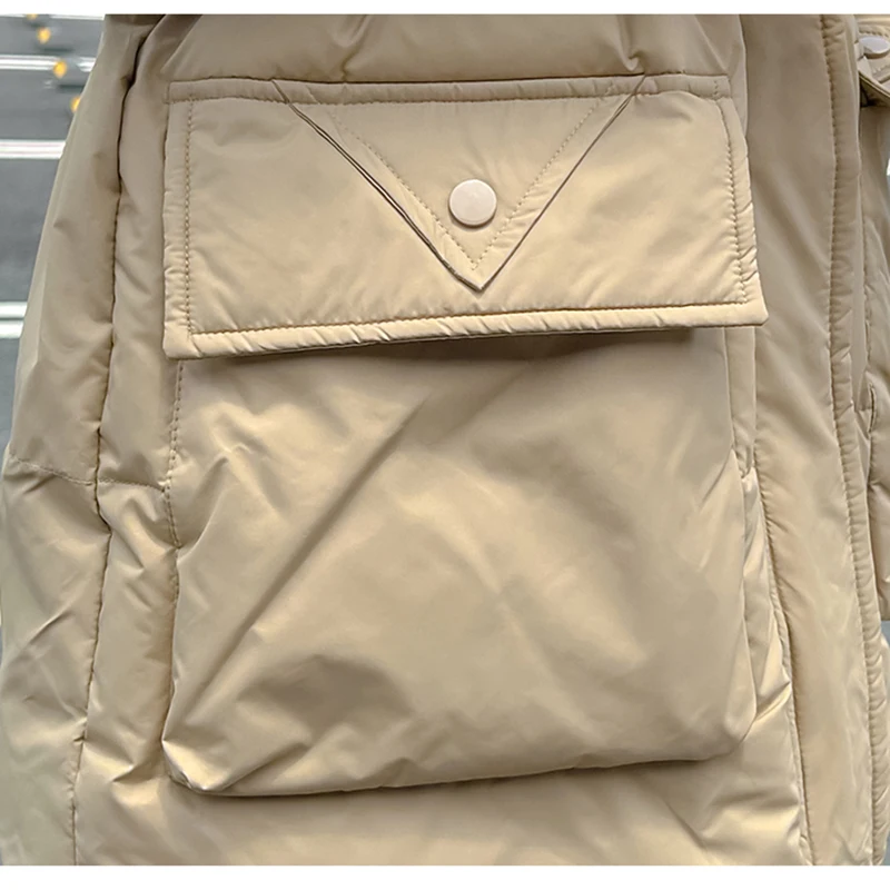 New Women's Fashion Hooded Down Cotton Vest Long Parkas Thick Warm Puffer Sleeveless Jacket Solid Windproof Waistcoat Outerwear