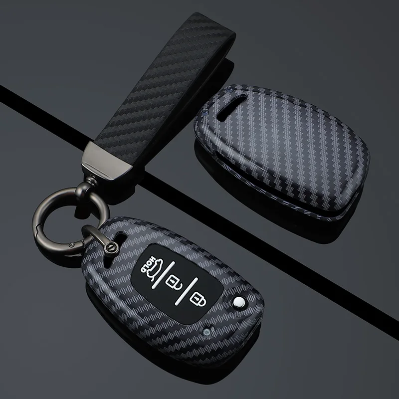 Étuis à clés en fibre de carbone, housse de protection pour Hyundai Tucson Santa Fe Rena Sonata Elantra Creta Ix35 Ix45 I10 I30 I40, accessoires