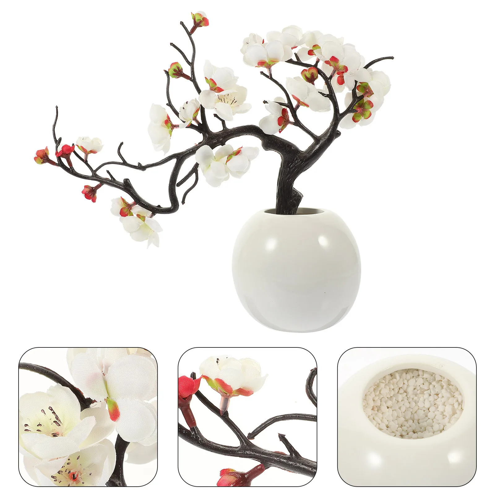 

Artificial Potted Wintersweets Bonsai Ornament Realistic Fake Plant for Living Room Bathroom Shelf Decor Simulation Flower Home