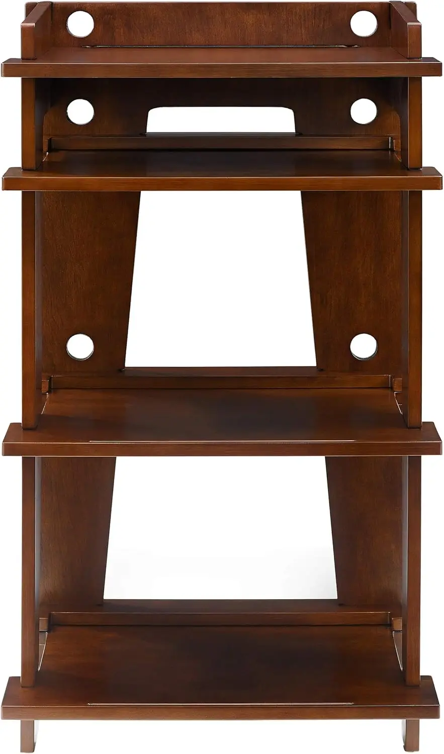 Support de tourne-disque moderne en acajou avec rangement en vinyle, console multimédia pour organisateur à domicile