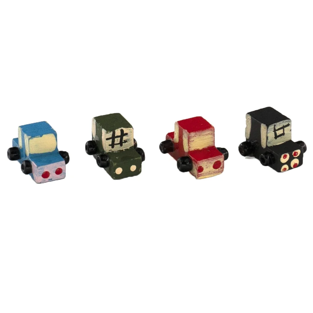 4 個 1/12 ドールハウスミニチュア木製車ミニ車両モデルのおもちゃドールハウスアクセサリー装飾 ob11