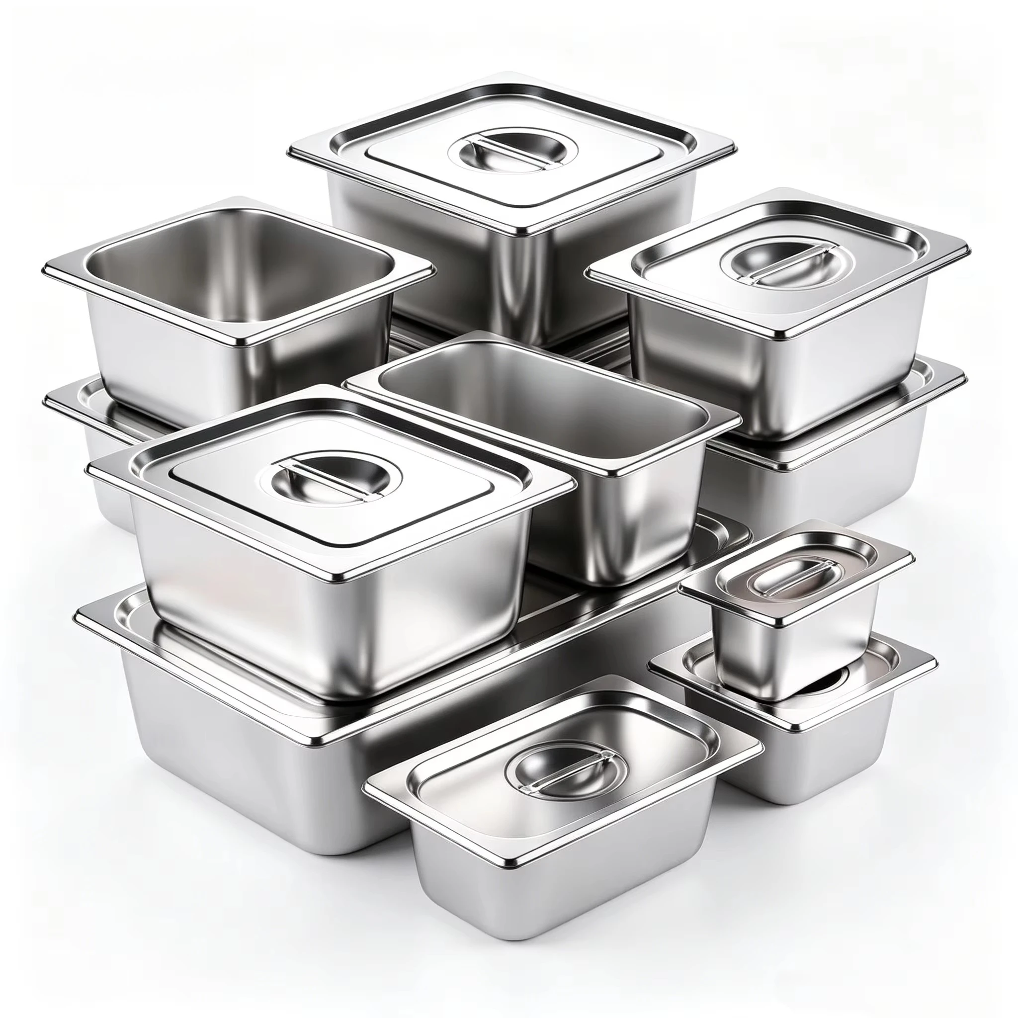 New Product All Size High Quality Food Stainless Steel GN Pan With Lid Gastronome Container Pan for Kitchen