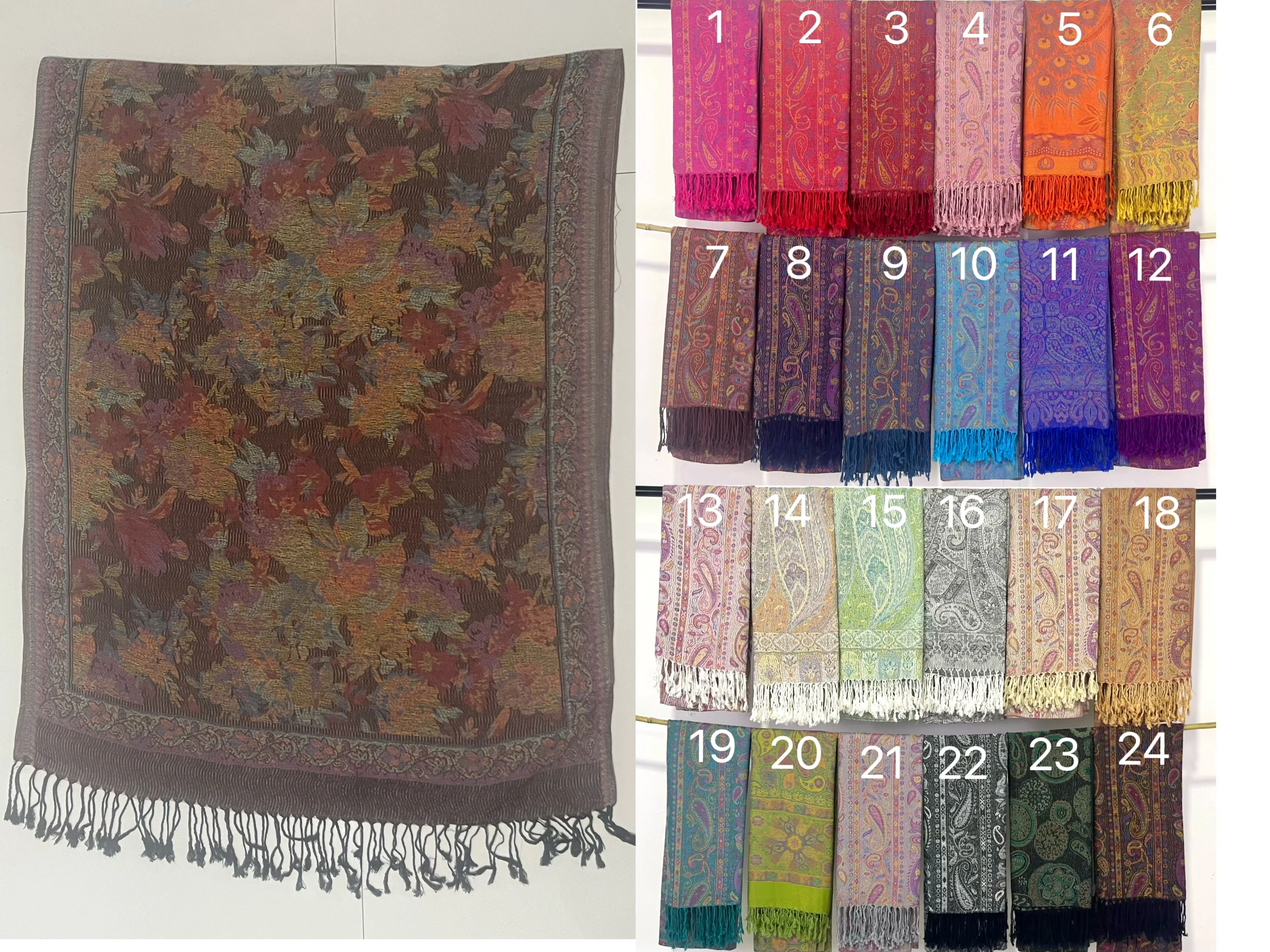70x175cm Femmes Paisley Echarpe Cachemire Sentiment Pashmina Chales Gland Hijab Bandeau Femme Hiver Foulards Foulard – Detail 7
