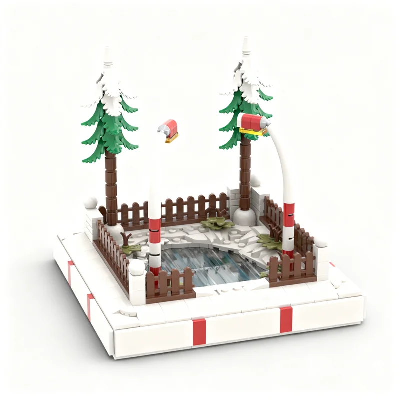 

386PCS MOC Creative Model Little Funny Ice Lake DIY Ideas Assembly Building Blocks Birthday Gift Display Decoration Building Set