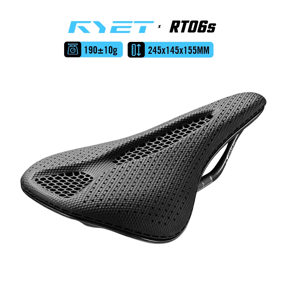 

RYET 3D Printed Bike Saddle, Carbon 145/155mm 7x9cm MTB Road Gravel Cycling Seat, Lightweight Comfortable Cushion Bicycle Parts