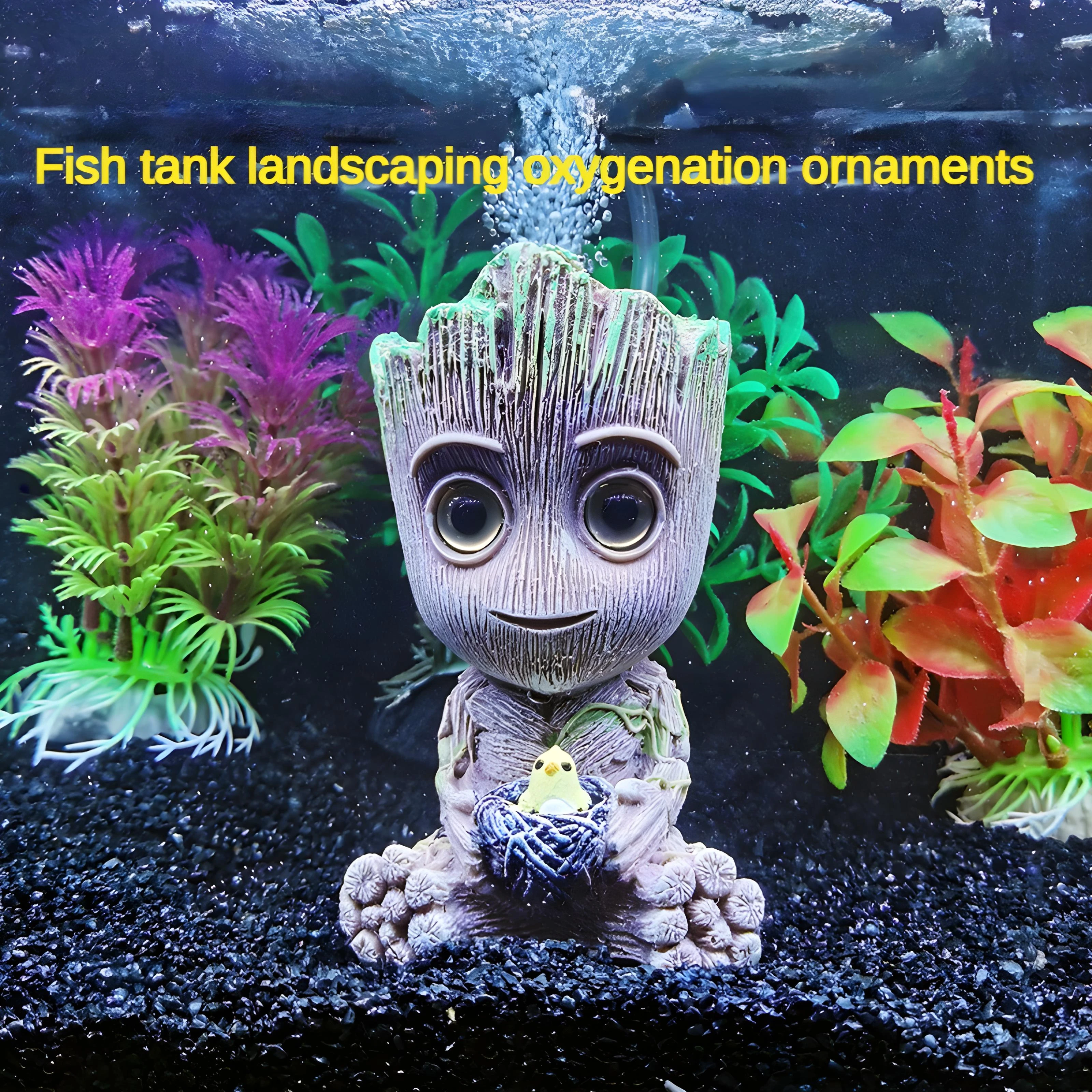 Fish Tank Landscape Decoration Resin Crafts Simulation Ornament New Product Launch Groot Tree Man Model Anime