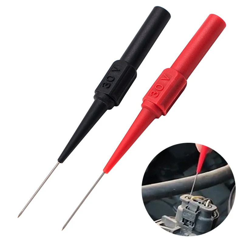 

1/2/4/8Pcs 30V Test Probe with 4mm Socket Auto Multimeter Test Leads Extention Back Piercing Needle Tip Probes Diagnostic Tools