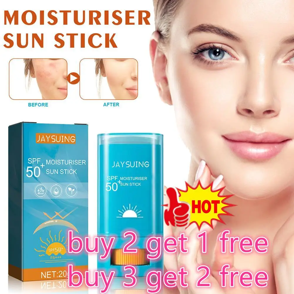 Clear Sunscreen Stick SPF 50+ Invisible Broad-Spectrum Face Sunscreen Wear Under & Over Makeup Lightweight Formula All Skin Type