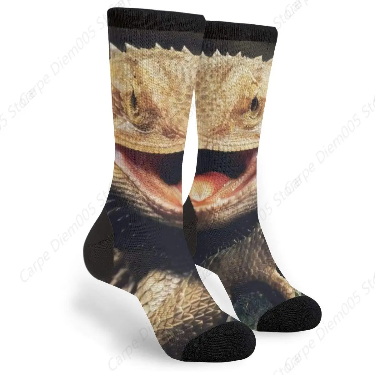 Bearded Dragon Lizards Unisex Novelty Crew Socks Casual Funny Crazy Dress Socks Gift