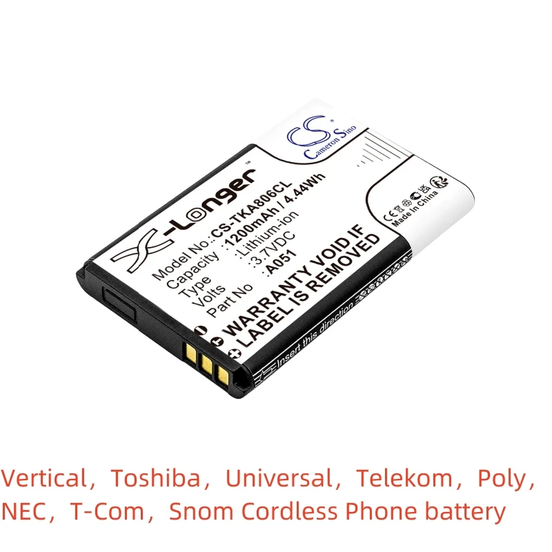 

Li-ion Cordless Phone Battery for Vertical Toshiba Telekom Poly NEC T-Com Snom,RTX CT8010 IP4100 A806 Rove 30 ML440 Sinus A806