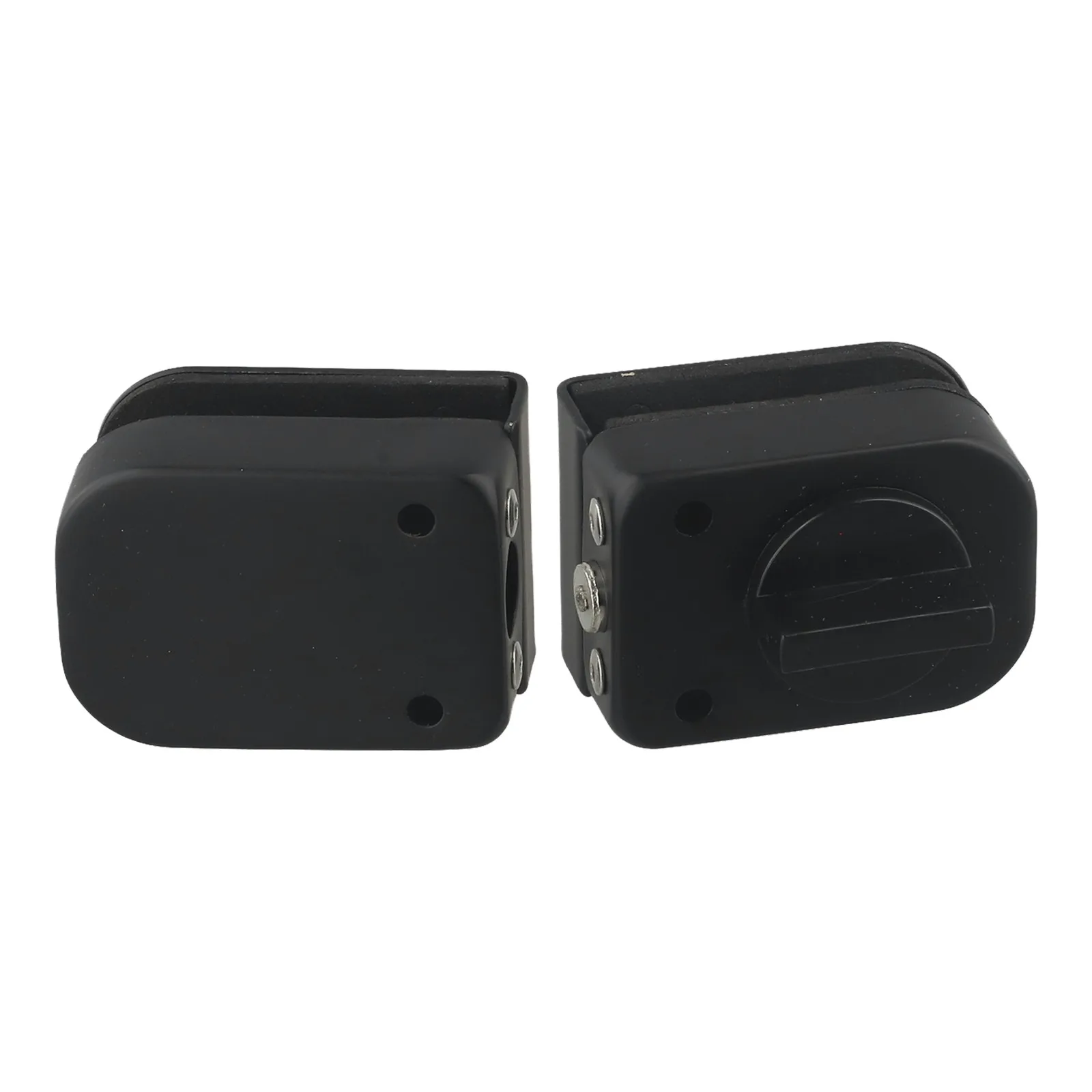 Black Glass Door for Lock Stainless Steel Non Punched Sliding Control for Lock Buckle for Double Door Bolt Sliding Door Ground