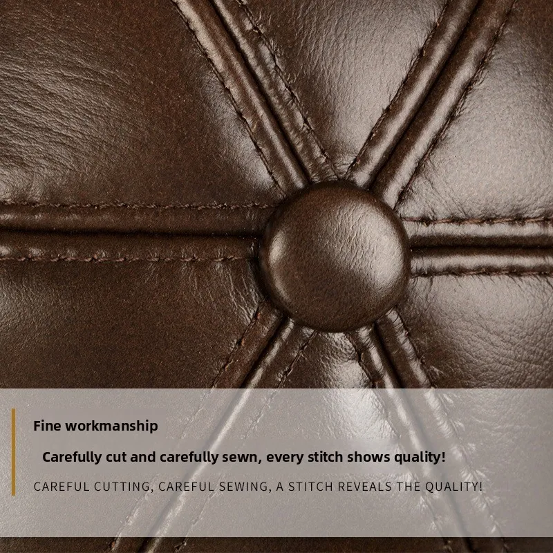 قبعة جلدية للرجال شتاء دافئ قبعة رند البطيخ في قبعة الأمير المالك الأب الجد المسنين #3