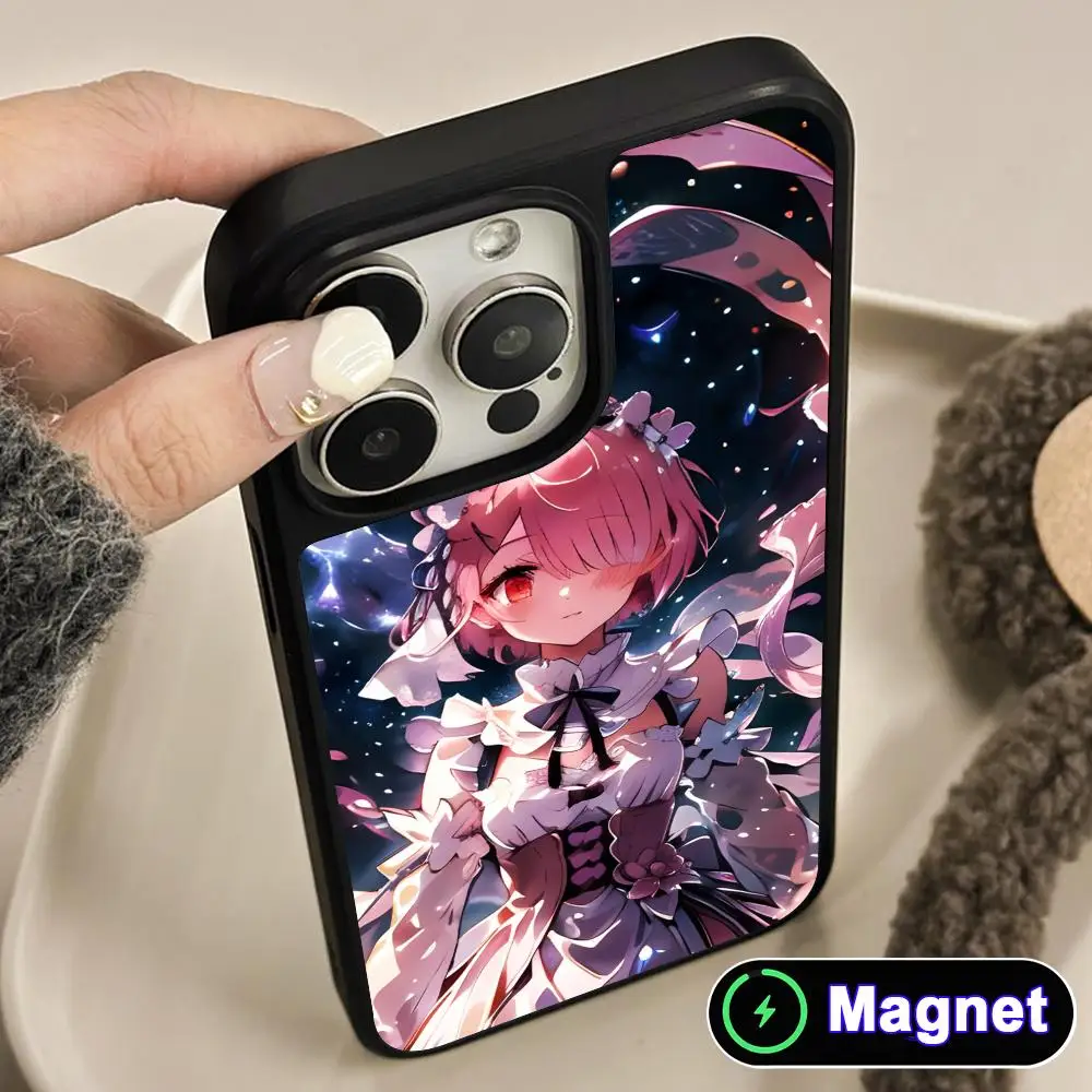 

ReZero Ram Waifu Matte Surface Magsafe Mobile Phone Case for iPhone 17 16 15 14 13 12 11 Air Pro Max Plus Colorful Cover