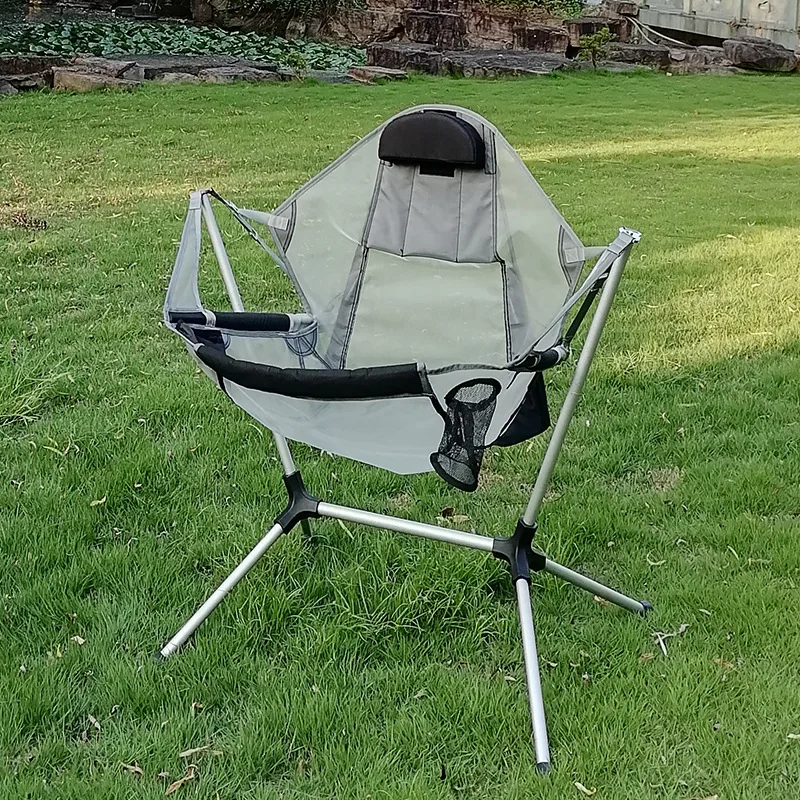 

Wholesale Portable Outdoor Aluminum Alloy Folding Swing Chair With Handbag Aluminum Rocking Reclining Chair