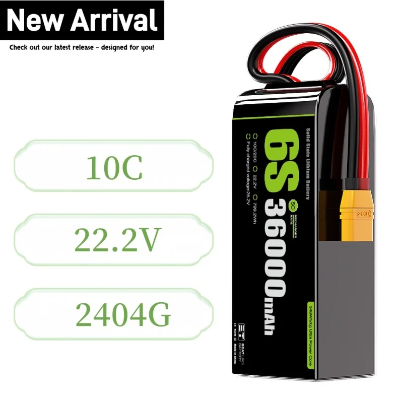 High Capacity Solid State Battery Cell 36000mAh 6S 22.2V Lithium Ion Batteries For RC Drones And  UAV Airplane Models