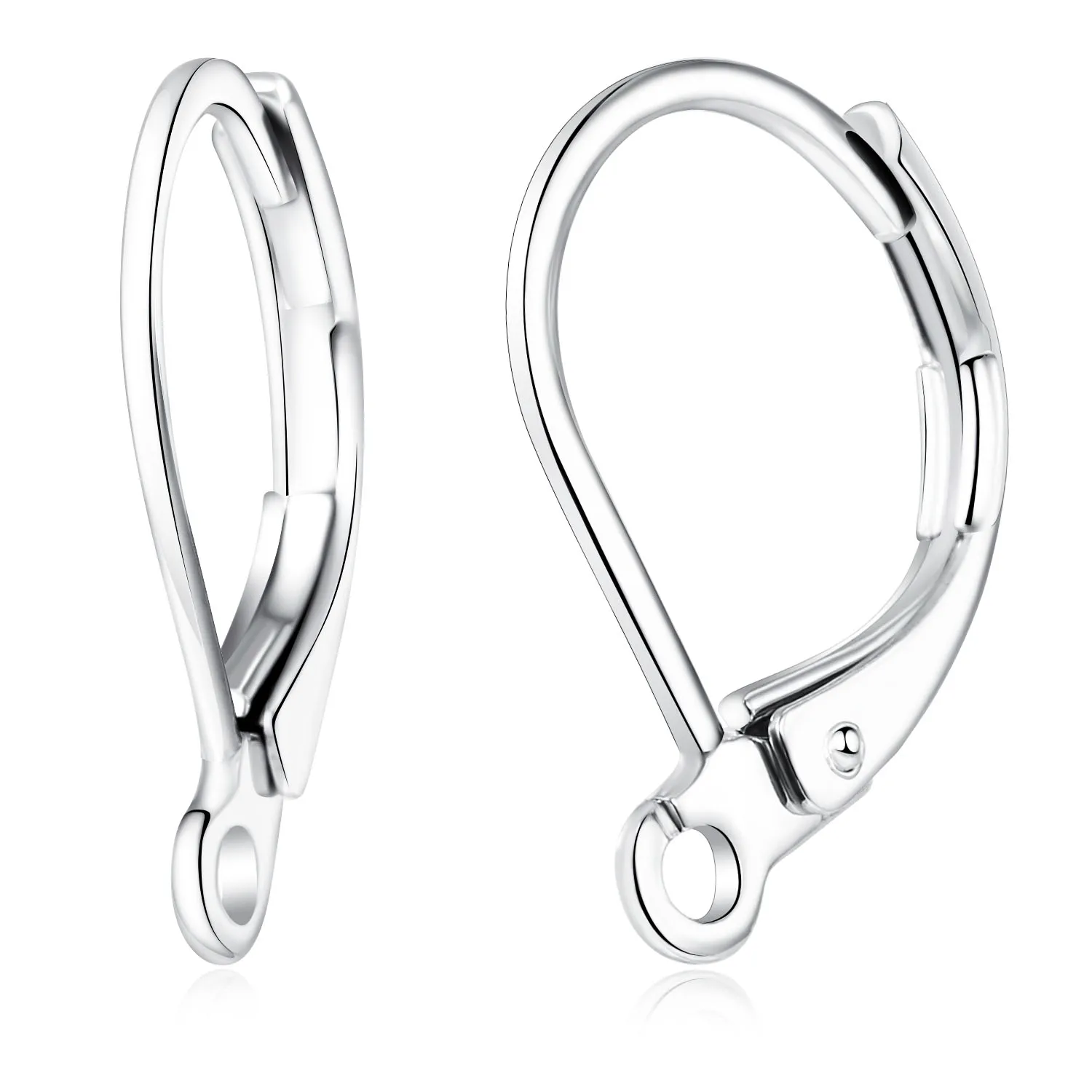 100 sztuk 925 Sterling Silver DIY kształtki ustalenia kolczyki haki Leverback Earwire armatura komponenty — zdjęcie 2