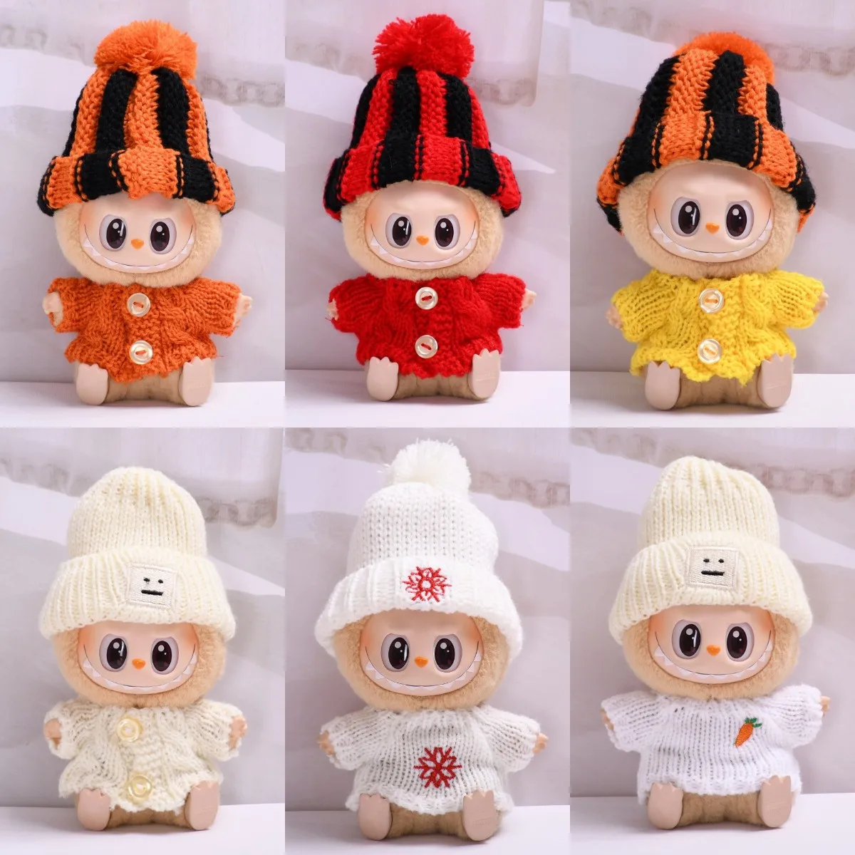 

17cm Labubu I II Idol Dolls Clothes Sweater Hat Outfit Christmas New Year Gifts Korea Kpop Exo Clothing Plush Doll'S Clothes