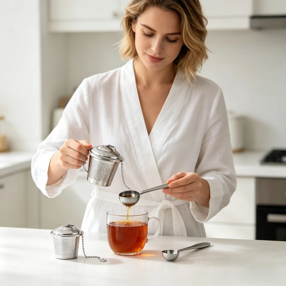 

3pcs Tea Infuser Set Stainless Steel Tea Strainer Spice Tea Filter Soup Seasoning Separator for Boiling Stewing and Hot Pot