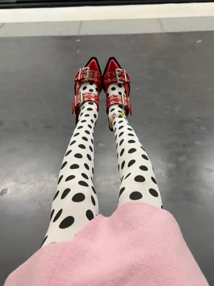 Collants Vintage pour femmes, mode Sexy, bas à pois, bas Super élastiques, Y2k, printemps-automne