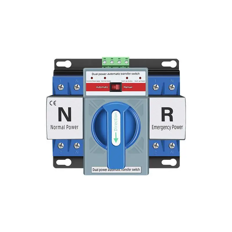 @*Dual Power Automatic Transfer Switch 2P 63A 220V Easy Installation Auto Changeover Switch for Shop Power Backup Free Shipping