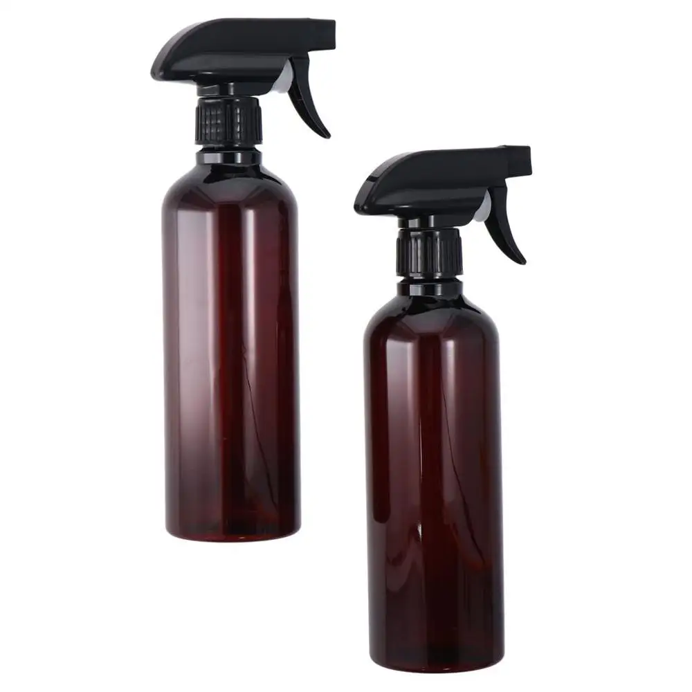 2Pcs 16 Oz Plastic Spray Bottles Durable 500ml Amber Trigger Sprayer Mist Stream Home Garden Plant Kitchen