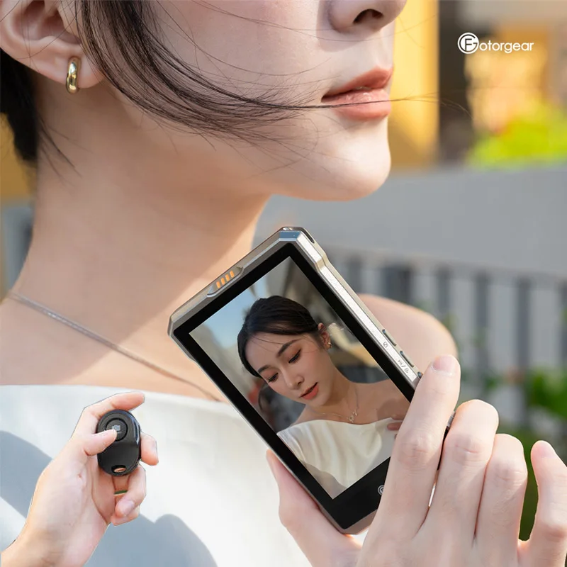 شاشة مراقبة Fotorgear MS01 للهواتف الذكية، كاميرا خلفية، شاشة مراقبة سيلفي مغناطيسية لاسلكية للبث المباشر لمدونة الفيديو