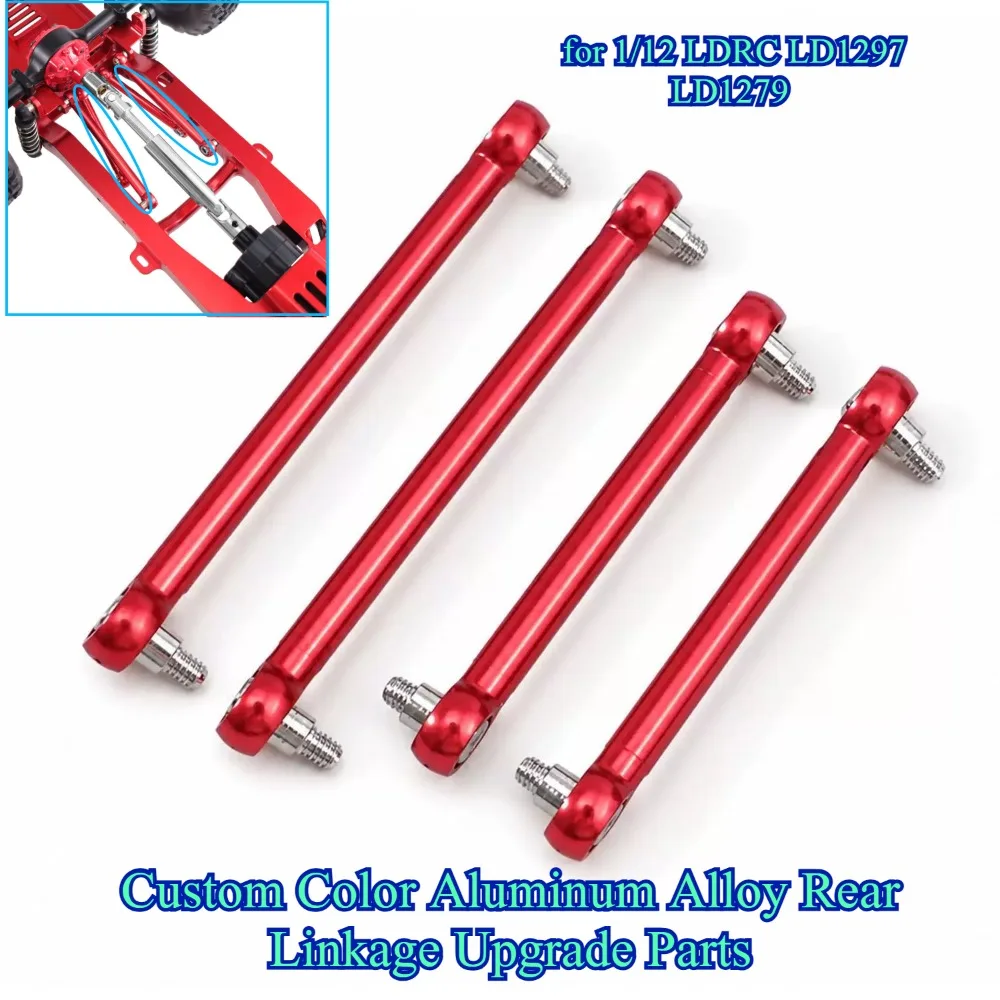 Custom Color Aluminum Alloy Rear Linkage Upgrade Parts for 1/12 LDRC LD1297 LD1279 RC Crawler Off-Road Replacement Accessories