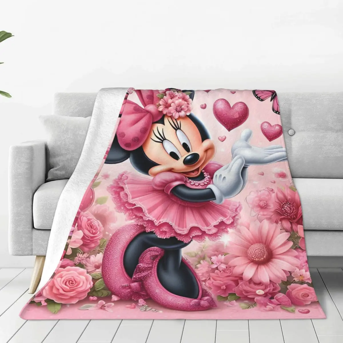 Animated Movie Mickey Minnie Mouse Love Blanket Travel Flannel Bedding Throws For Home Decor Soft Custom Quality Bedspread