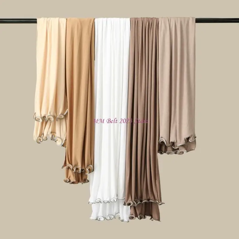 49ME Soft Cotton Hijab Women Scarves Head Wrap Scarf Shawl for Muslims Formal Occasion