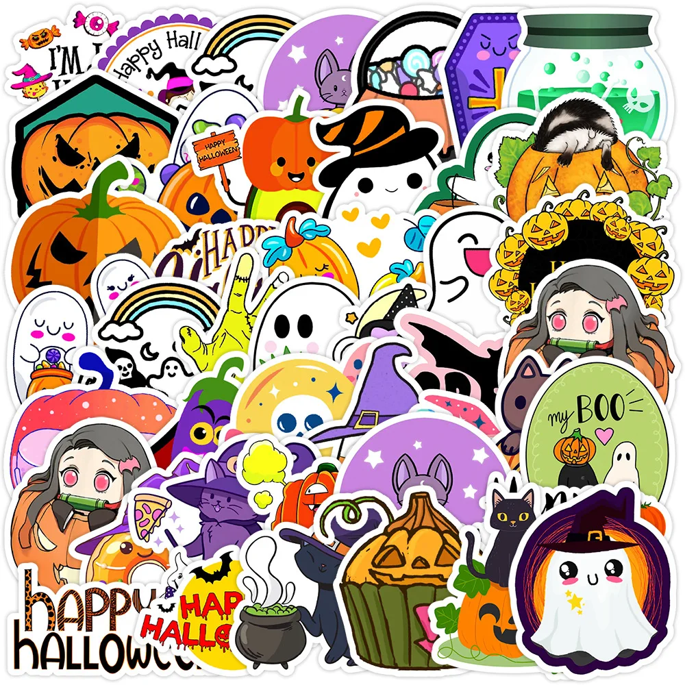 

10/30/50PCS New Halloween Doodle Stickers Cartoon Cute Fun Creative Decals Suitcase Car Laptop Skateboard DIY Decorative Sticker
