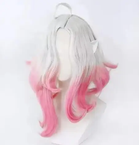 Briar Cosplay Wig GameLOL Briar Short Grey Pink With Ears Heat Resistant Synthetic Hair Halloween Party Wigs + Wig Cap