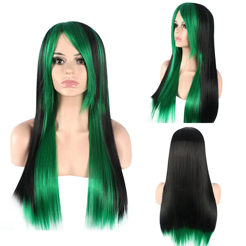 Ladies Wig Mix Color Matching Synthetic Long Natural Wigs