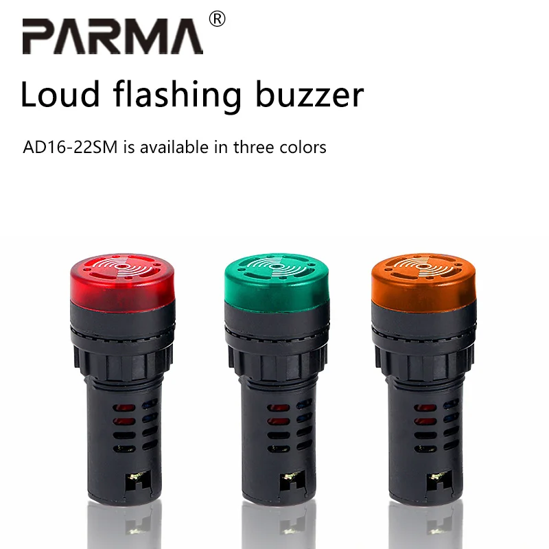 Alarma de luz y sonido con flash LED con luz CA y CC 12 V, 24 V, 36 V, 110 V, 220 V AD16-22SM