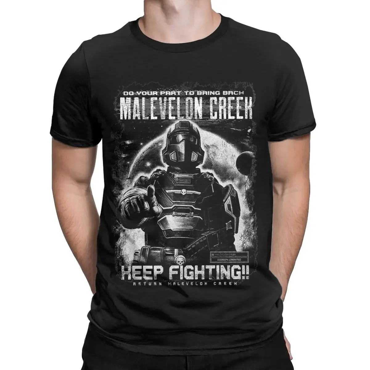 Men's T-Shirt Helldivers 2 Back To Malevelon Creek Awesome 100% Cotton Tees Short Sleeve T Shirts Round Neck Tops Plus Size