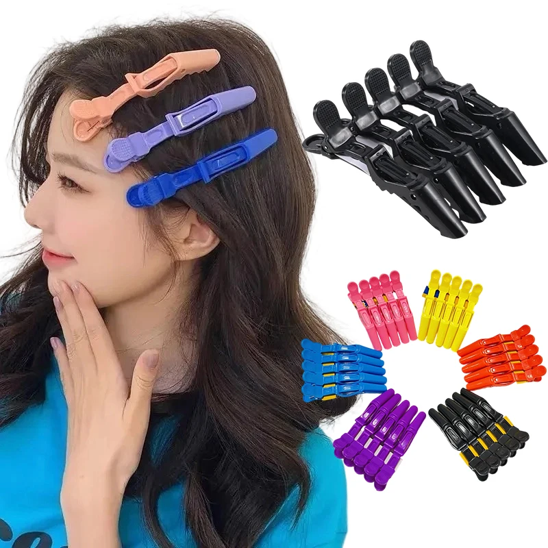 

Набор из 5 новых пластиковых зажимов-крокодилов для волос, парикмахерских зажимов, заколок-крабов, инструментов для укладки в салоне, аксессуаров для волос