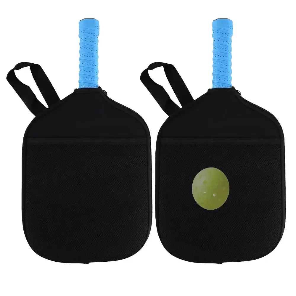 Pick Ball Racquet Sleeve Tote Bag Zippered Racket Storage Bags with Mesh Organizer Handbag Pouch Paint Letter Printed Series