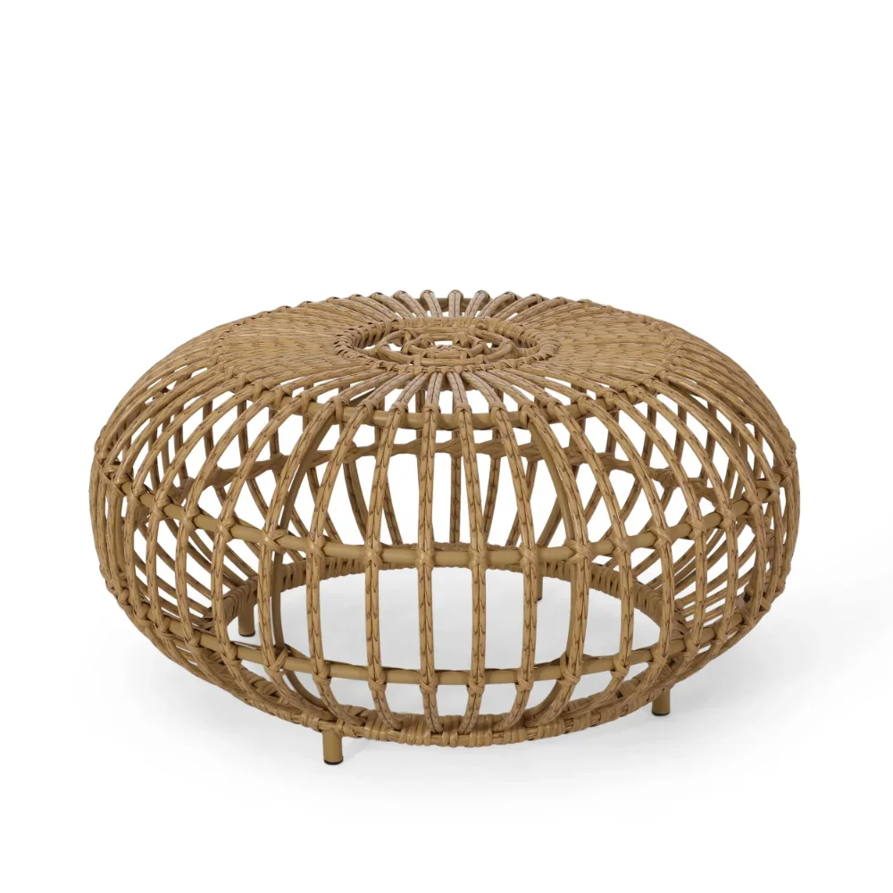

Outdoor Wicker Coffee Table, Light Brown