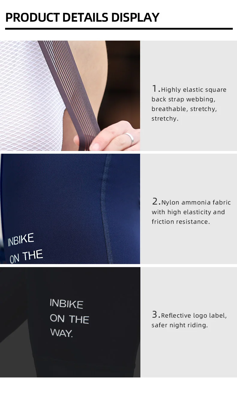INBIKE Damen Radsport-Trägerhose, Outdoor, Rennrad, Radfahren, Trägerhose mit gepolsterter Radhose, Fahrradbekleidung, schnell trocknend – Detail 10